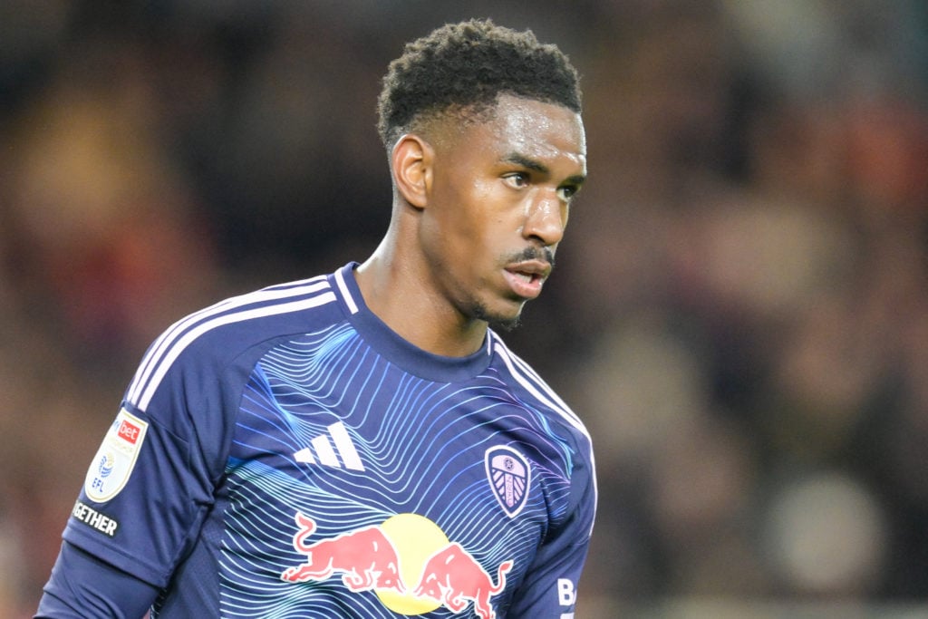 Leeds United player Junior Firpo during a Championship match against Middlesbrough.