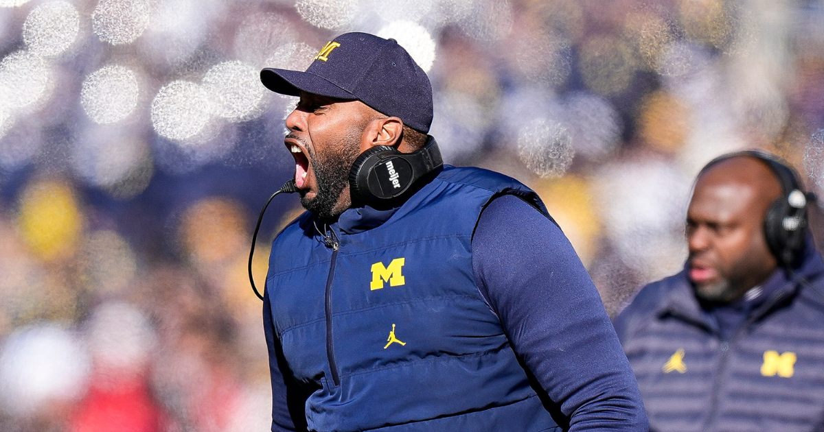 Michigan Wolverines football head coach Sherrone Moore led his team to a 13-10 win over Ohio State Nov. 30, 2024. (Photo by Lon Horwedel / TheWolverine.com)