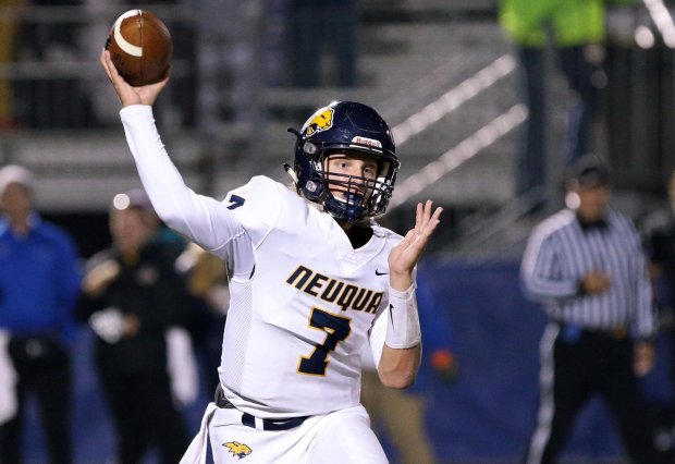 Neuqua Valley quarterback Mark Gronowski throws a pass 