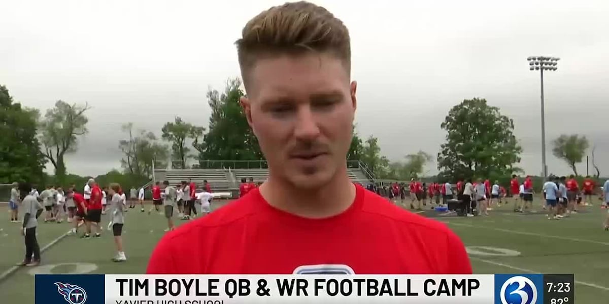 NFL and former Xavier quarterback Tim Boyle holds fifth football camp