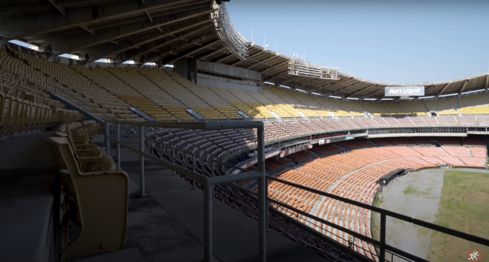 An eerie silence hangs over the arena