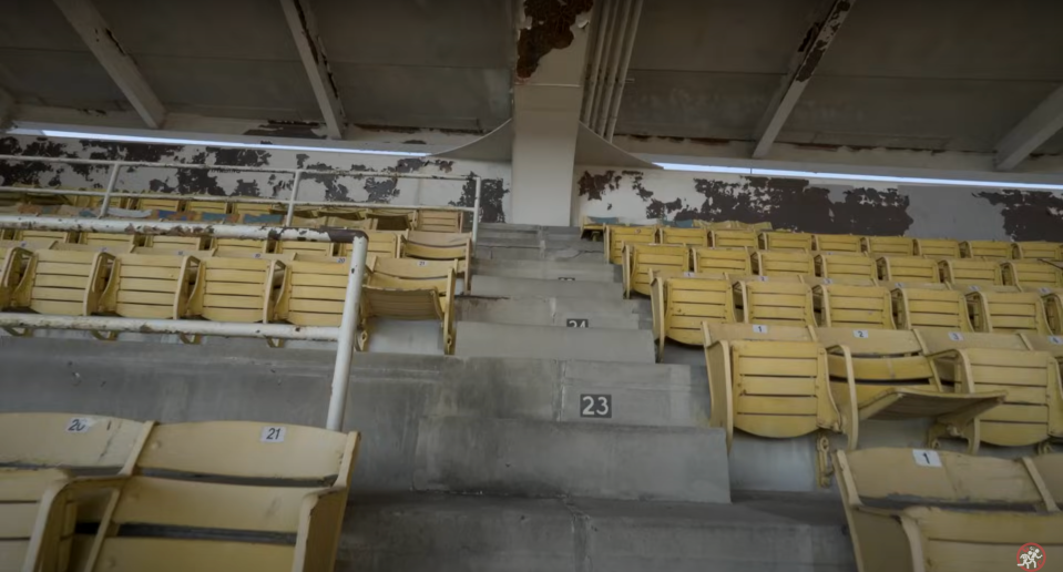 Fans ripped up seats after the last football game