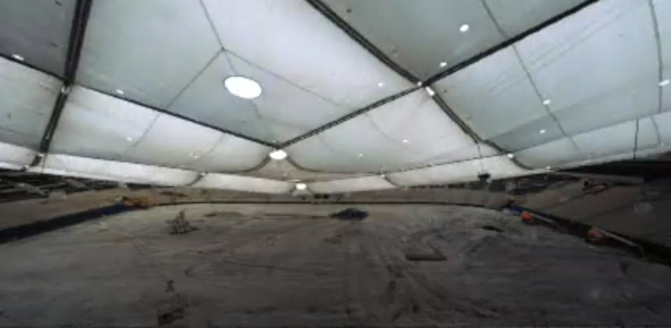 The Dome's unique roof was deflated when work began