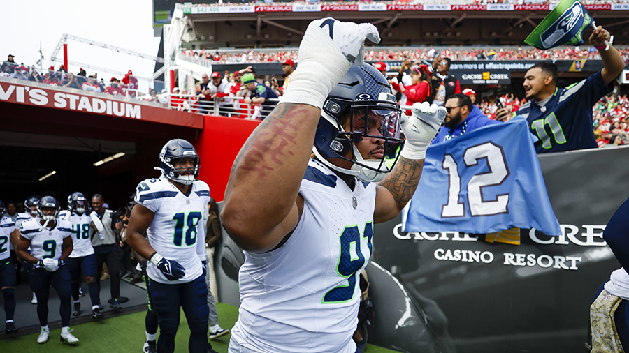 Seattle Seahawks Byron Murphy entrance San Francisco 49ers 2024...