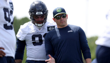 Seattle Seahawks Mike Macdonald 2024 rookie minicamp...