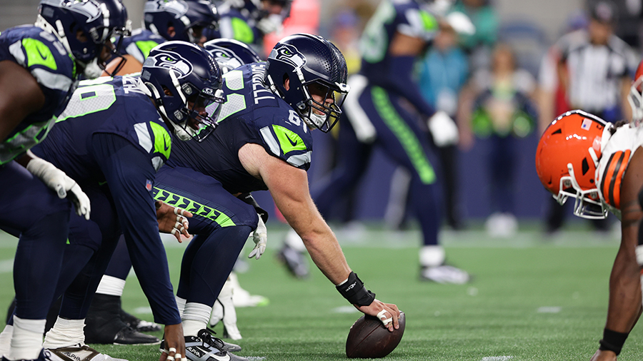 Seattle Seahawks offensive line 2024 preseason Cleveland Browns...