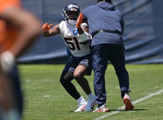 Denver Broncos linebacker Que Robinson (51) practices during Broncos minicamp at Broncos Park in Englewood, Colorado, on June 10, 2025. (Photo by RJ Sangosti/The Denver Post)