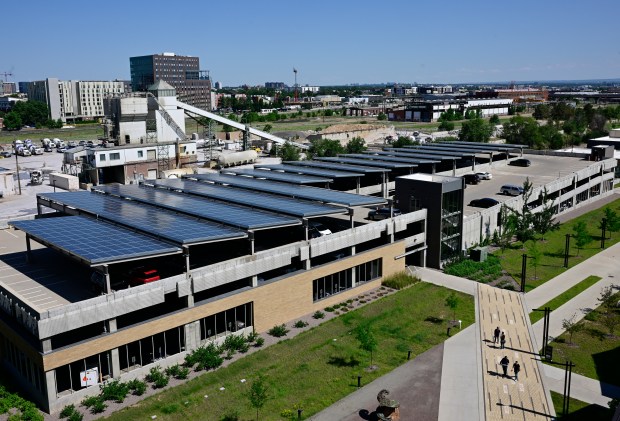 The Denver Water Administration campus with Burnham Yard in the...