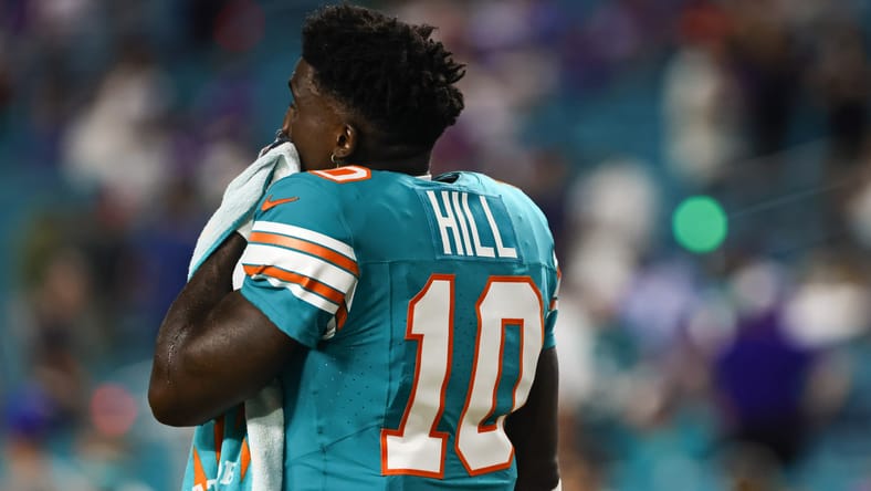 Tyreek Hill stands on the field before a Dolphins game at Hard Rock Stadium. Ted Hurst Vikings