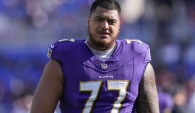 Daniel Faalele, Andrew Vorhees Leading Ravens' G Competition