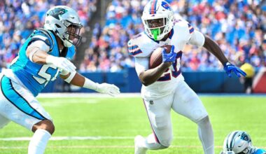 Frank Gore Jr.’s ‘elementary school’ FGJ autograph a joke among Bills teammates that he vows to fix