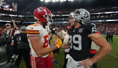 AFC West: Las Vegas Raiders Brock Bowers, Kansas City Chiefs Travis Kelce