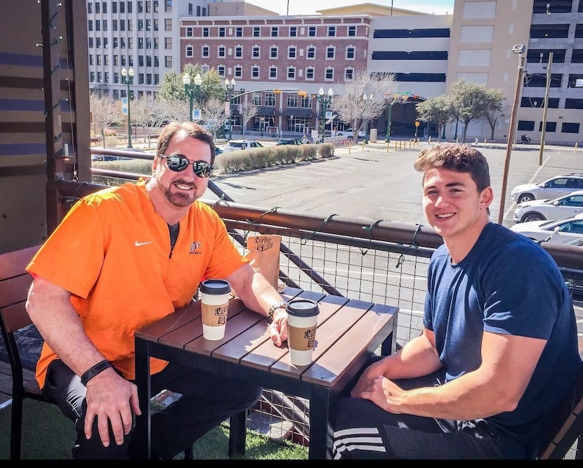 Cowboys radio analyst and former backup quarterback Babe Laufenberg is pictured with his...