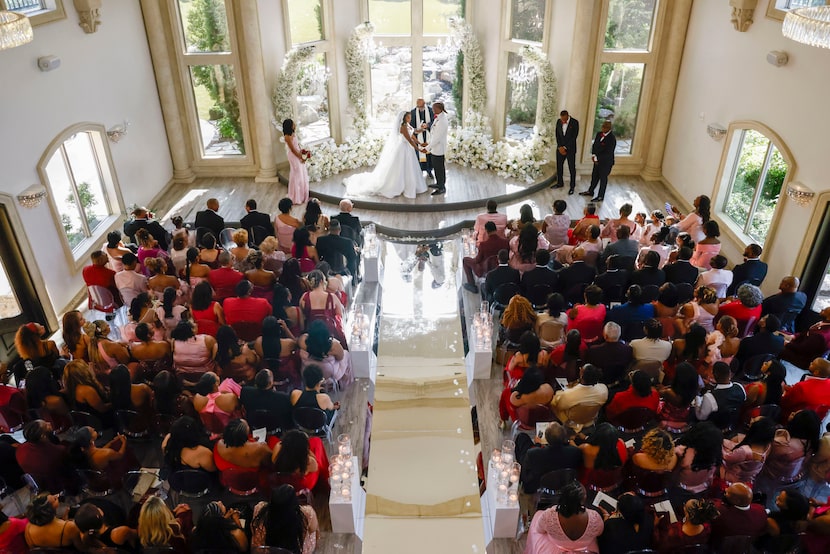 Guests watch as 'Real Housewives of Potomac' cast member Jassi Rideaux marries Dallas...