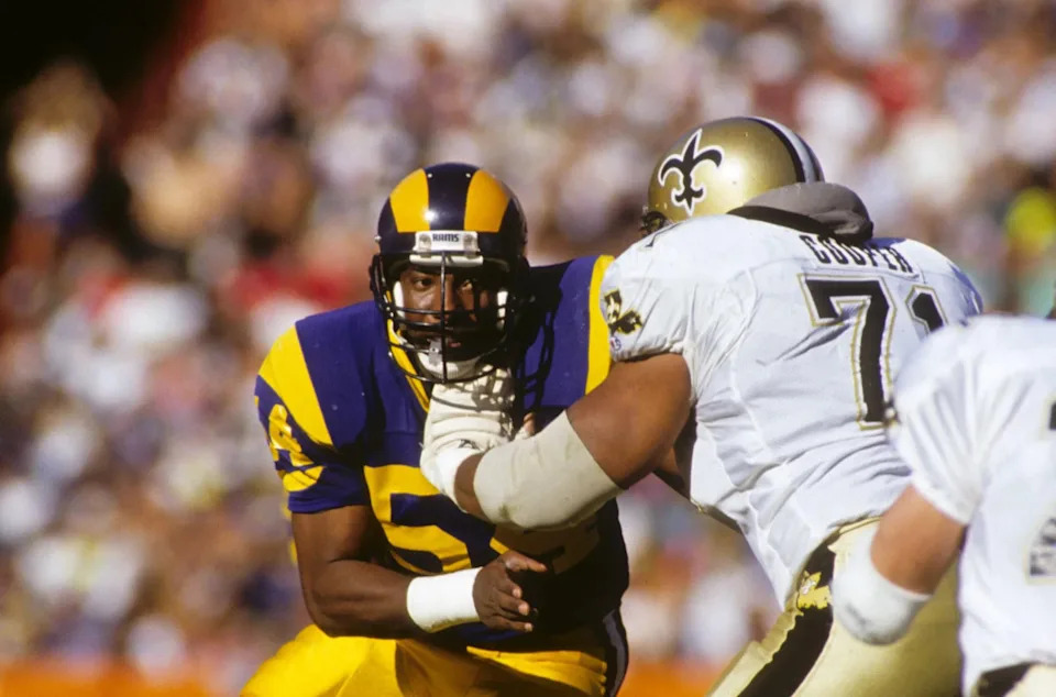 New Orleans Saints offensive tackle Richard Cooper (71) blocks against the Los Angeles Rams. Credit: Saints Wire/USA TODAY 