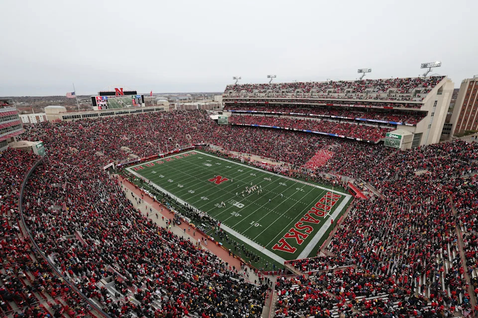 Nov 24, 2023; Lincoln, Nebraska, USA; A general view of the game between the Nebraska Cornhuskers and the Iowa Hawkeyes at Memorial Stadium. Mandatory Credit: Reese Strickland-USA TODAY Sports