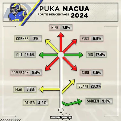 Puka Nacua Route Percentage