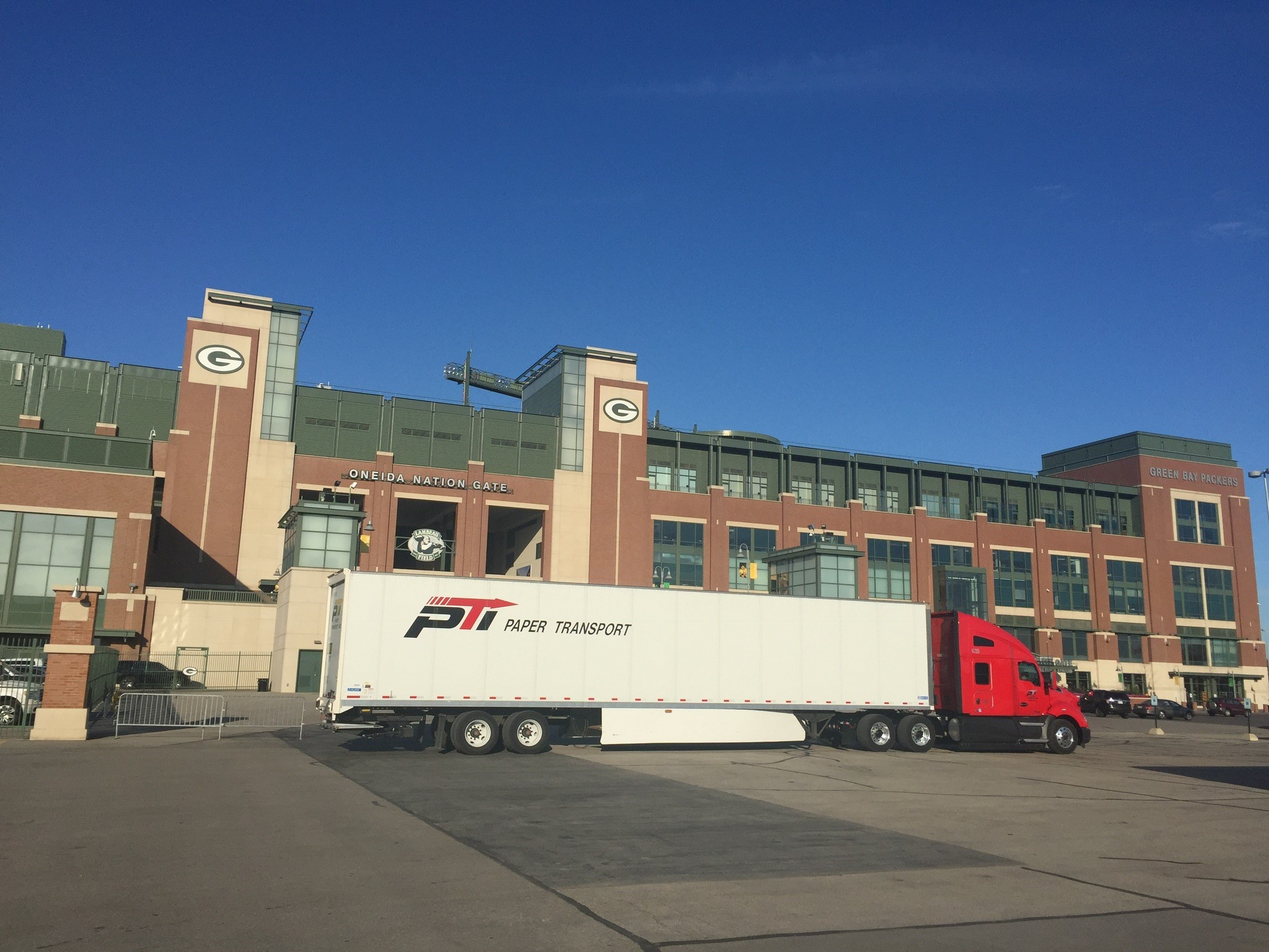 Paper Transport hauls the Packers' equipment for away games across the United States.