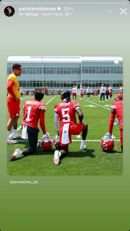 Kansas City Chiefs quarterback Patrick MahomesScreenshot from Patrick Mahomes' Instagram Story