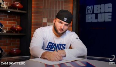 Cam Skattebo signs rookie contract; Giants' 2025 draft class complete
