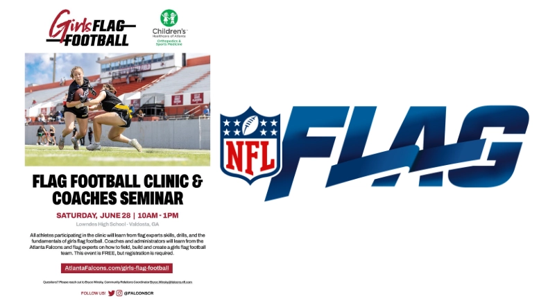 Sign-up for Atlanta Falcons Girls Flag Football Clinic and Coaches Seminar