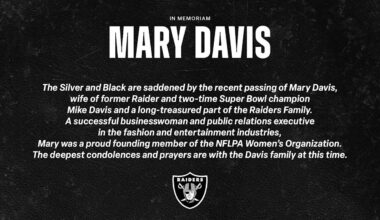 Raiders mourn the passing of Mary Davis