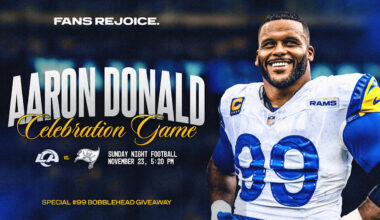 Sunday, November 23 Sunday Night Football against the Tampa Bay Buccaneers