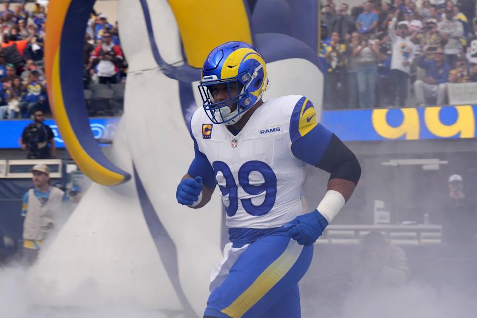 Los Angeles Rams defensive tackle Aaron Donald (99),Kirby Lee-USA TODAY Sports