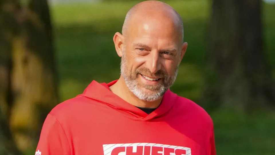 Kansas City Chiefs offensive coordinator Matt Nagy walks from the locker room to the fields ahead of NFL training camp.Denny Medley/Imagn Images