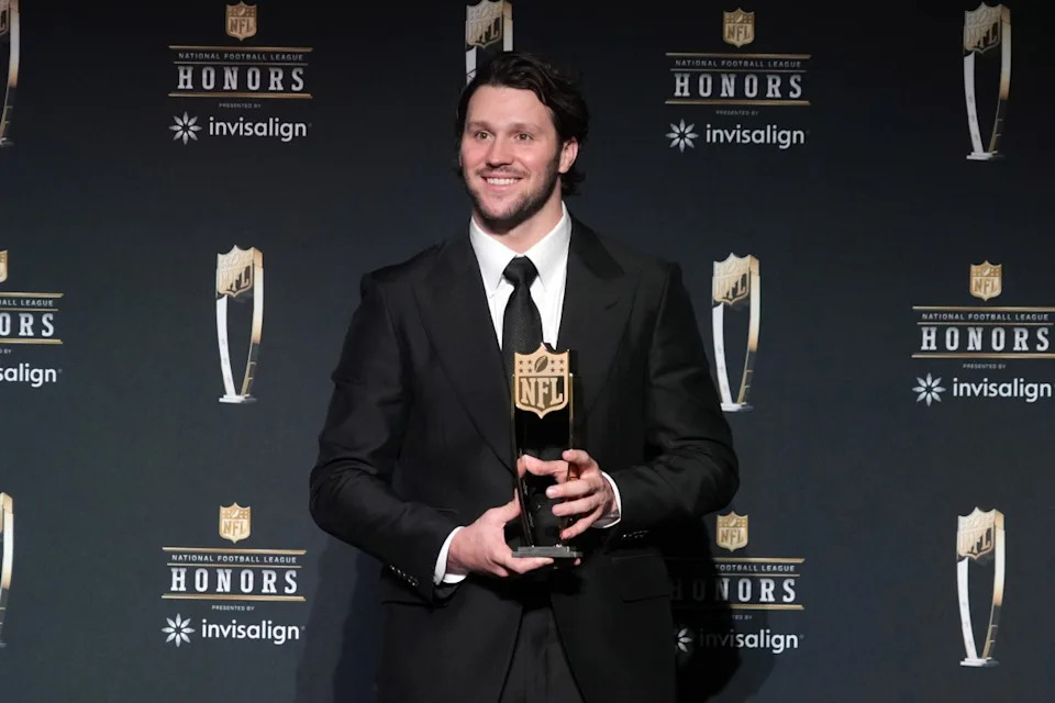 Bills quarterback Josh Allen after winning MVP© Kirby Lee-Imagn Images