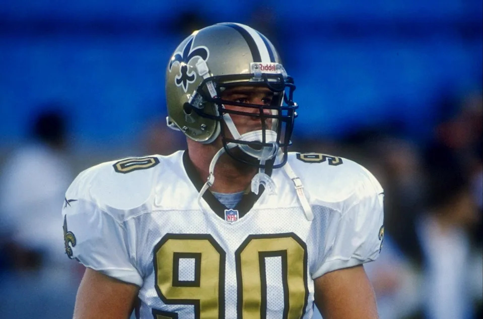 22 Aug 1997: Jared Tomich #90 of the New Orleans Saints looks on during a game against the Chicago Bears at the Soldier Field in Chicago, Illinois. The Saints defeated the Bears 13-7. Mandatory Credit: Jonathan Daniel /Allsport