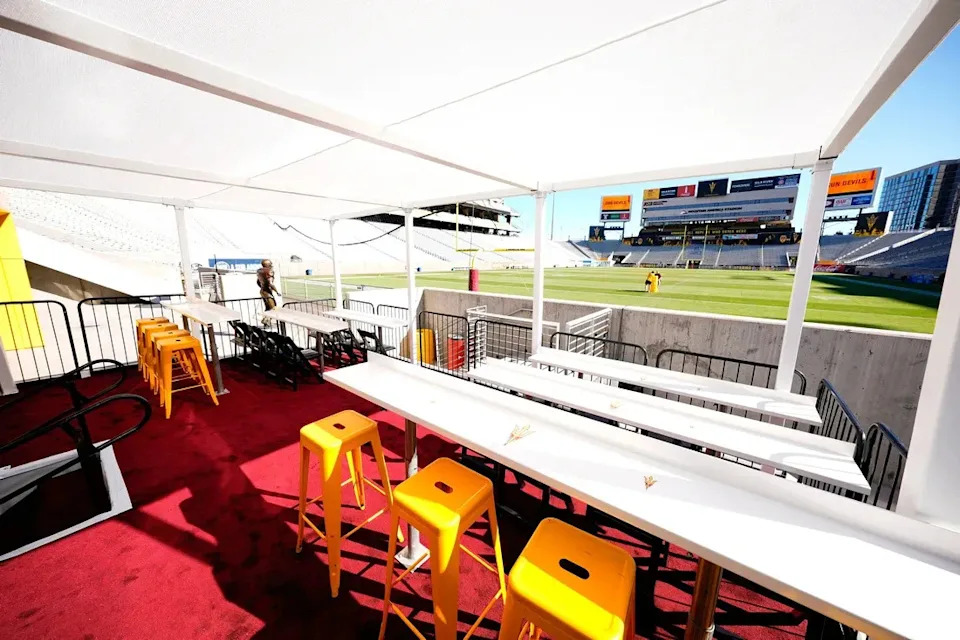 A view of ASU football's new premium seating at Mountain America Stadium.