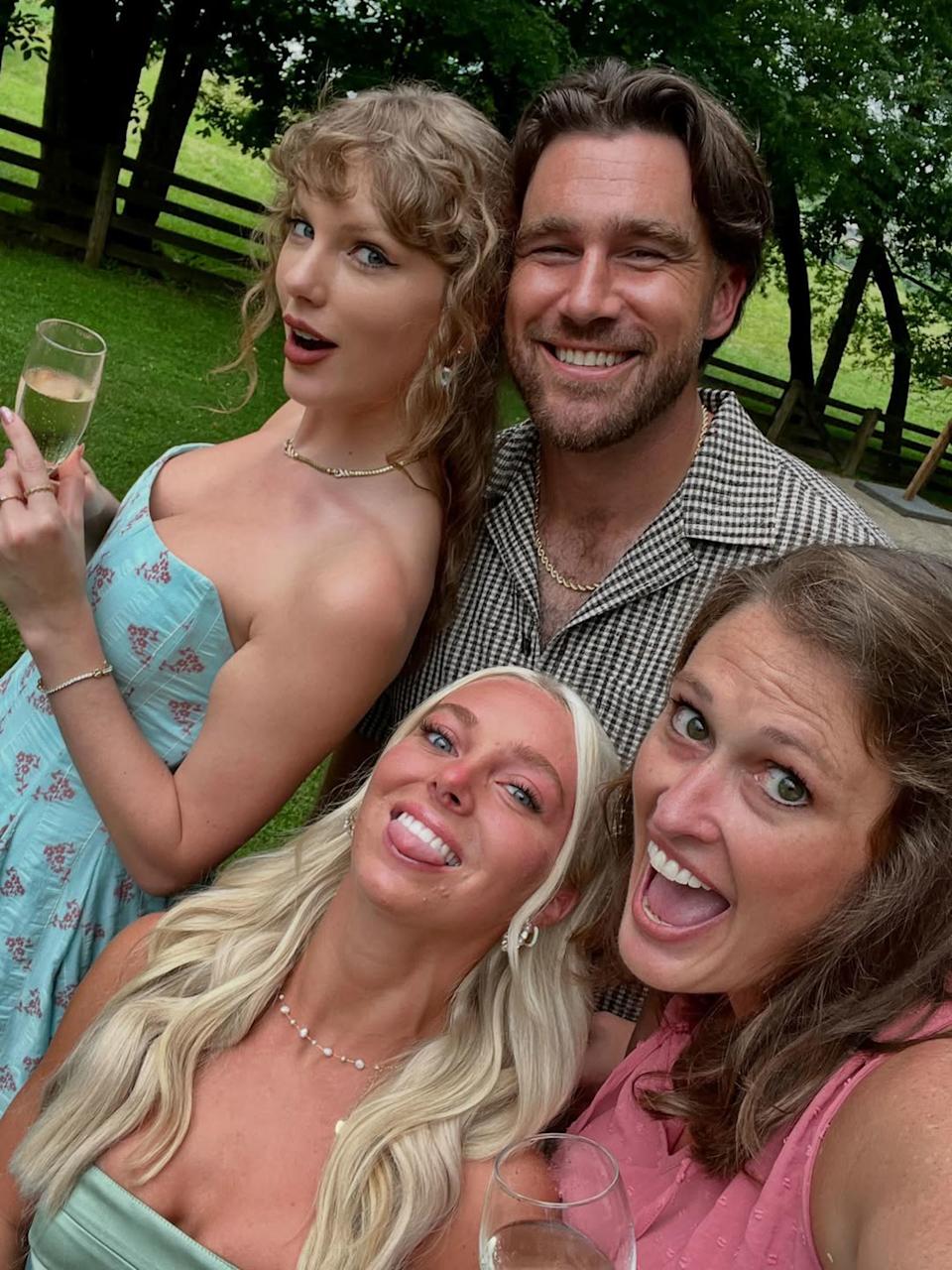 Kelce and Swift actually weren’t at Kmet’s wedding as they attended the nuptials of the NFL star’s cousin in Tennessee on Friday. Instagram/@cheyrust