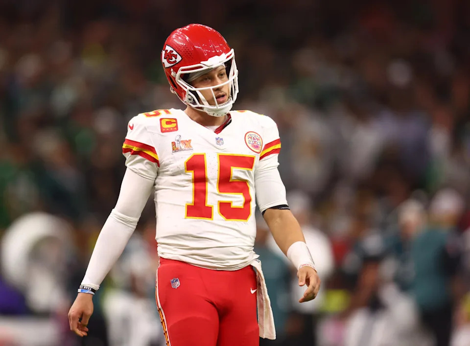 Kansas City Chiefs quarterback Patrick Mahomes during a game. Mark J&period; Rebilas-Imagn Images