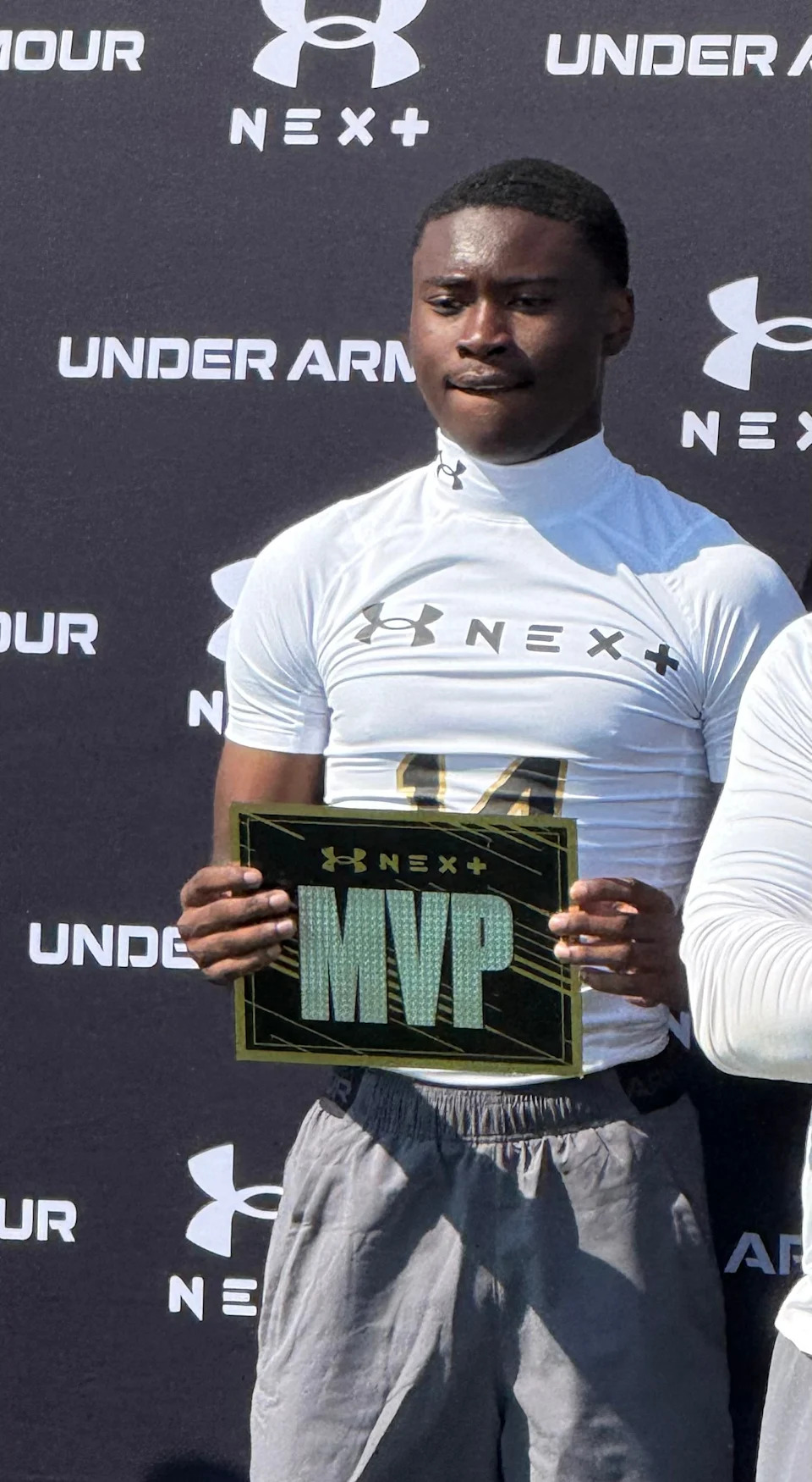 WR Jeffar Jean-Noel (American Heritage) was named MVP of his position group at the Under Armour Next camp in Miami on Sunday, March 2, 2025.
