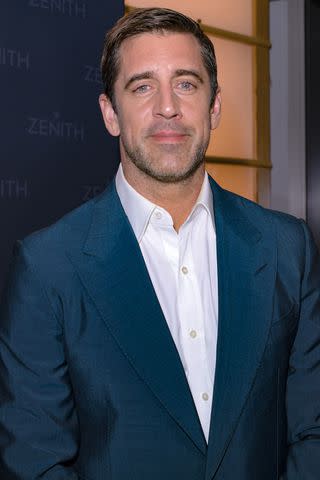 Chance Yeh/WireImage Aaron Rodgers at the Magic Room at the LVMH Tower on Oct. 30, 2023, in New York City.