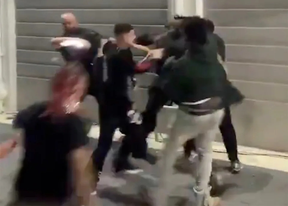 Scenes from the melee involving Antonio Brown in May 2025. X