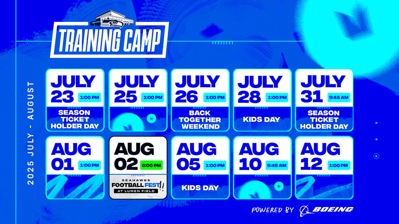 Seattle Seahawks Announce Registration For Seahawks Training Camp, Powered By Boeing