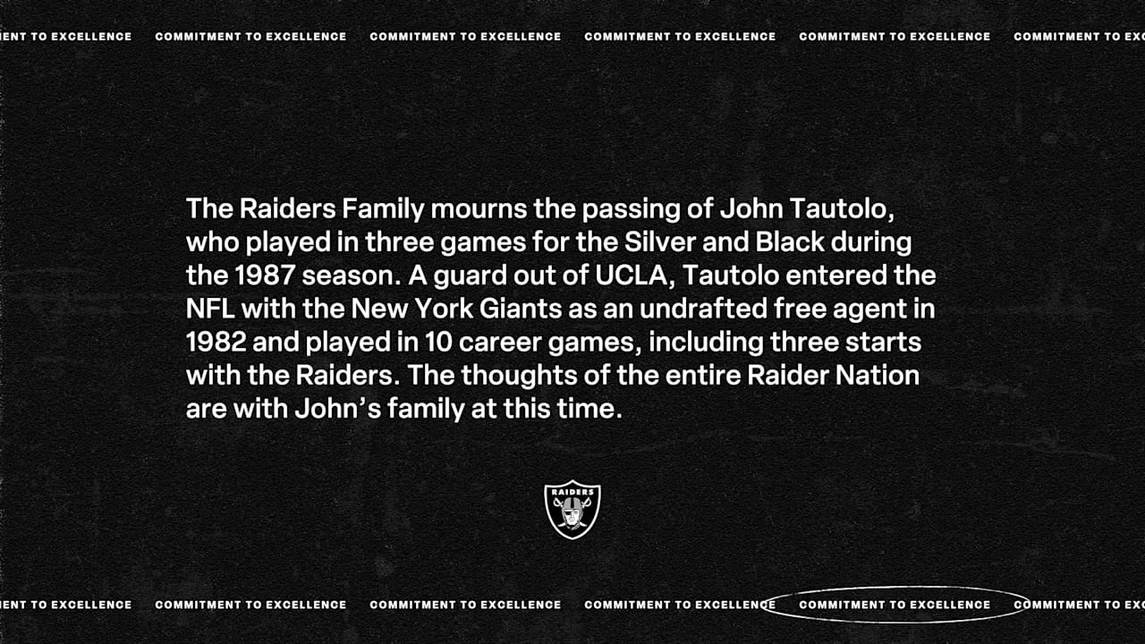 Raiders mourn the passing of John Tautolo