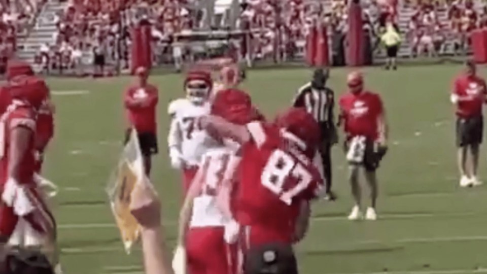 Kelce lashed out after scoring a TD
