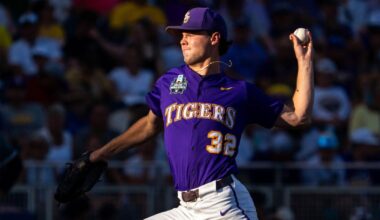 2025 College World Series score, results: LSU takes Game 1 vs. Coastal Carolina with stunning pitching display