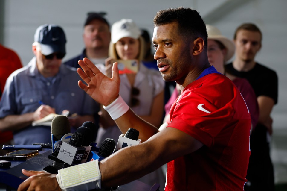 Russell Wilson, New York Giants quarterback, speaking to reporters.