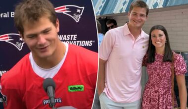 Patriots QB Drake Maye lets marriage plans slip