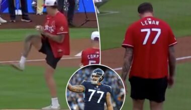 Former NFLer Taylor Lewan's first pitch at Cardinals game was an utter disaster: 'Worst day'