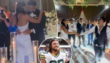David Bakhtiari shades Aaron Rodgers with Jordan Love wedding photo