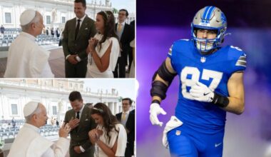 Sam LaPorta, wife get blessed by Pope Leo XIV at the Vatican