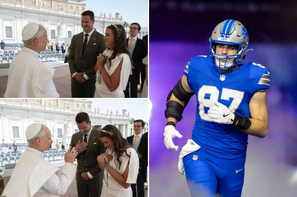 Sam LaPorta, wife get blessed by Pope Leo XIV at the Vatican