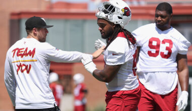 Nick Rallis Cardinals minicamp Garrett Williams 2025...