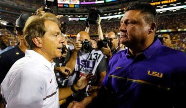 Disrespectful Alabama fan finds out what happens when you ask Ed Orgeron for a picture while proclaiming "Roll Tide"