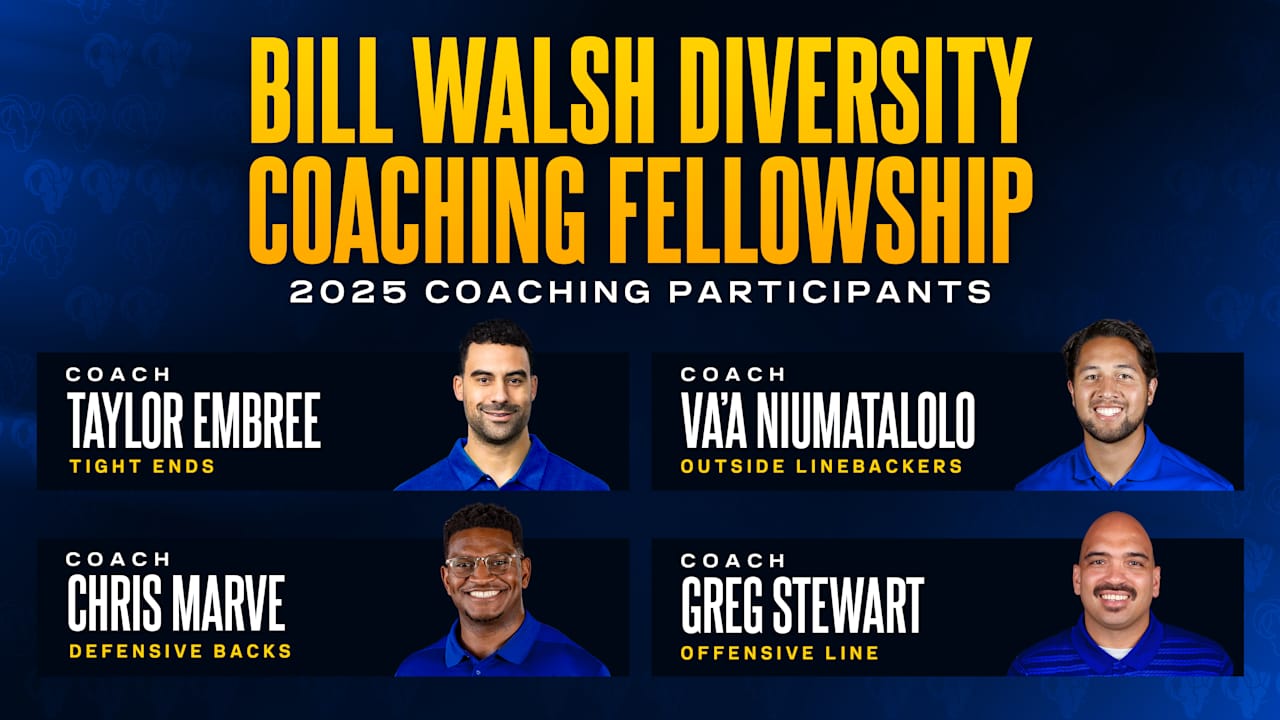 Los Angeles Rams announce 2025 Bill Walsh Diversity Coaching Fellows